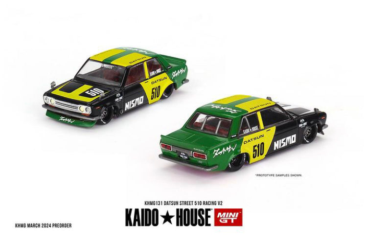 Kaido house Datsun street 510 racing v2 1:64 green yellow KHMG131