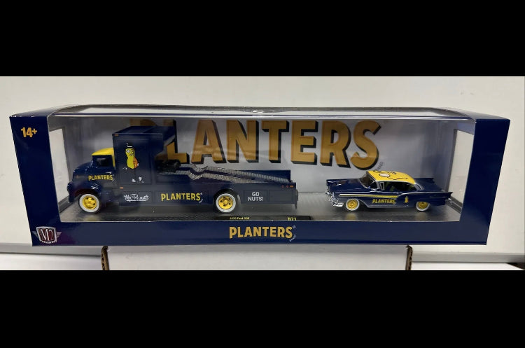 M2 machines Auto Hauler Series 71 Planters Peanuts 1970 Ford COE & 1957 Ford Fairlane R71