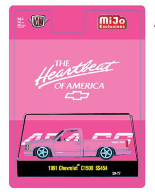 M2 Machines 1:64 1991 Chevrolet C1500 SS 454 Pickup Truck Limited Edition – Semi Gloss Pink