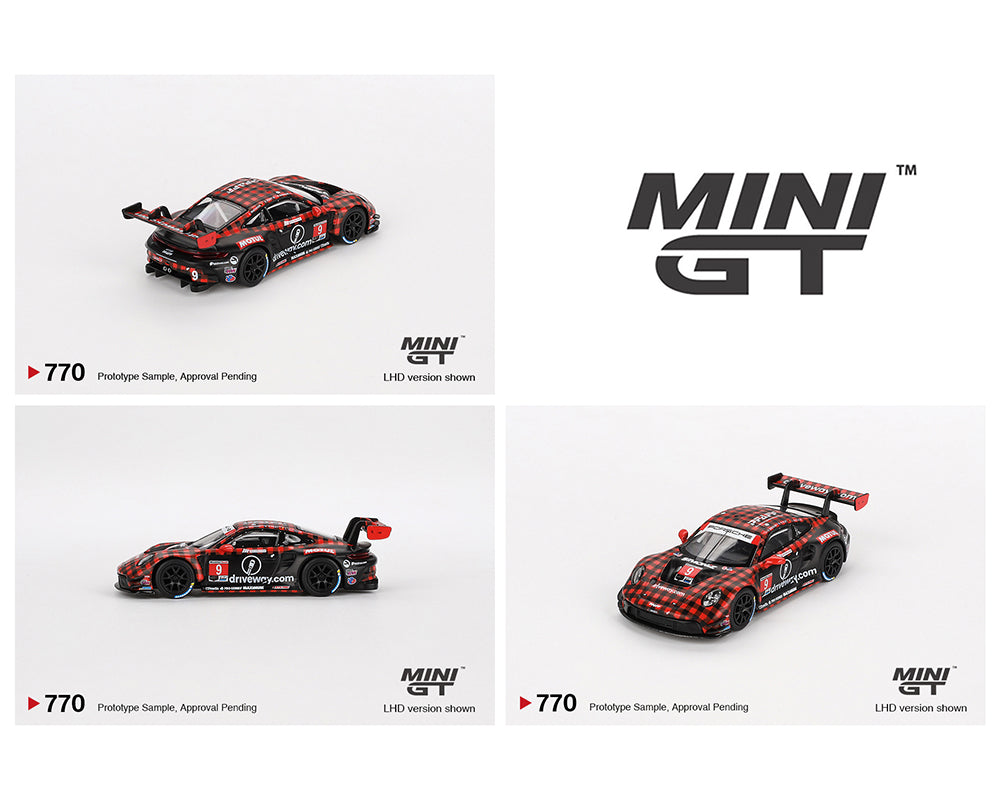 Mini GT 1:64 Porsche 911 GT3 R #9 GTD PRO Pfaff Motorsports IMSA 2023 Sebring 12 Hrs. Winner preorder ETA September