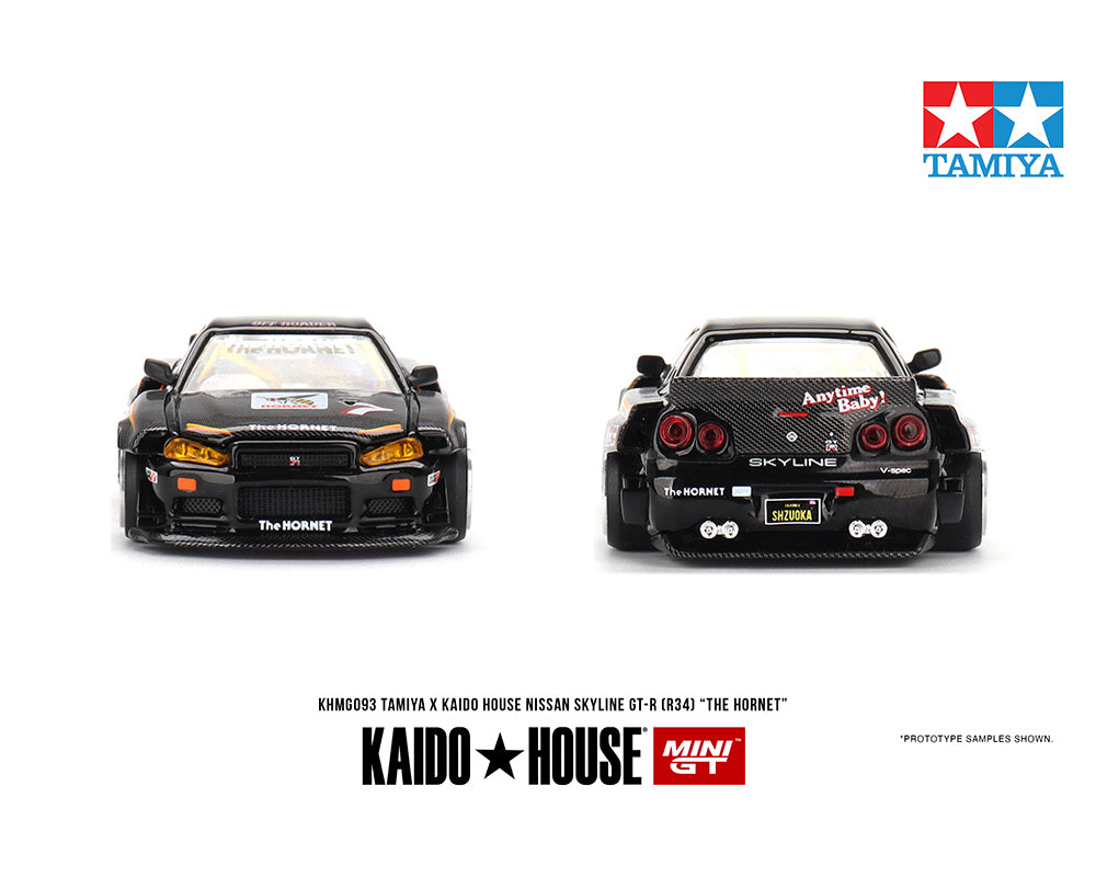 MINI GT x KAIDO HOUSE TAMIYA NISSAN GT-R R34 THE HORNET 1/64 BLACK KHMG093