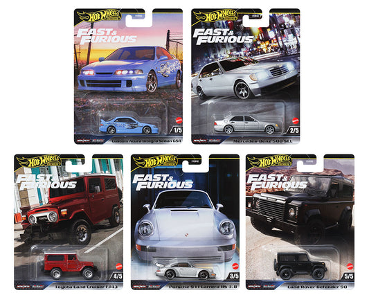 Hot Wheels 1:64 Fast & Furious Premium 2024 G Assortment set of 5 cars