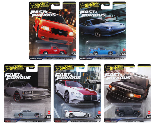 Hot Wheels 1:64 Fast & Furious Premium 2024 H Assortment set of 5