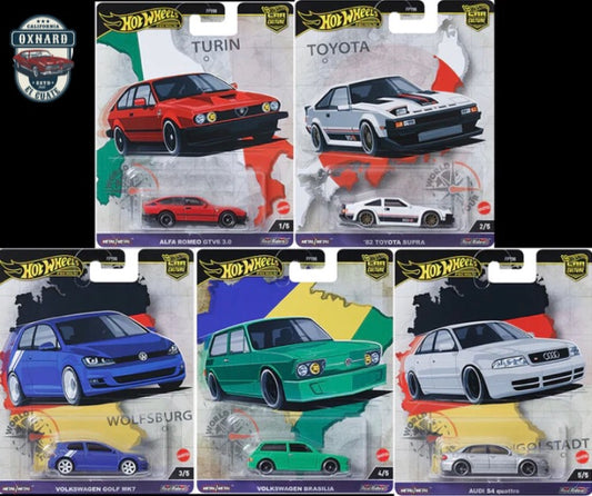 Hot Wheels 1:64 car Culture 2024 set of 5 ” World Tour “