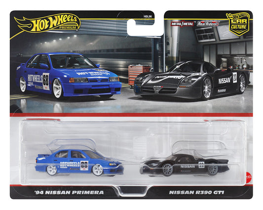 Hot Wheels 1:64 Car Culture Premium 2 Cars Set ’94 Nissan Primera & Nissan R390 GTI