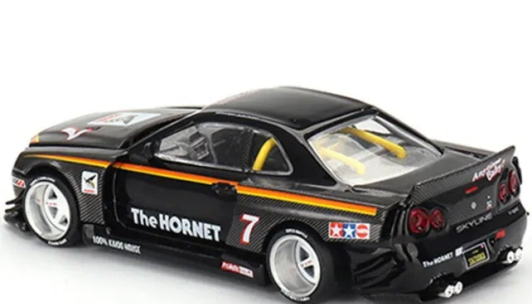 MINI GT x KAIDO HOUSE TAMIYA NISSAN GT-R R34 THE HORNET 1/64 BLACK KHMG093