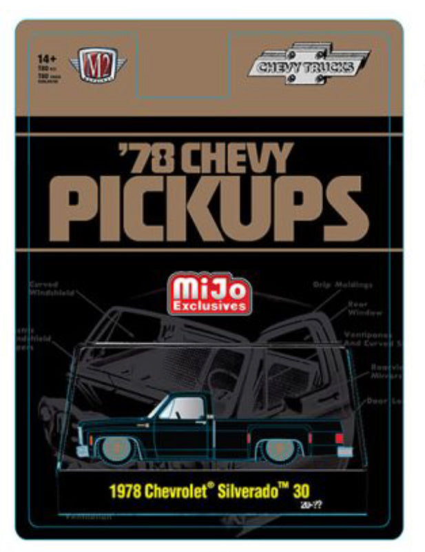 M2 Machines 1:64 1978 Chevrolet Silverado 30 Truck Limited Edition – Semi Gloss Black –