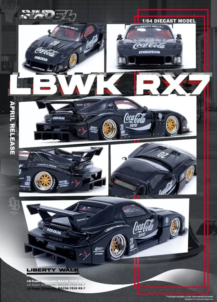 INNO64 1/64 LBWK MAZDA RX7 ( FD3S ) LB-SUPER SILHOUETTE WORKS COCA COLA NEW RX-7