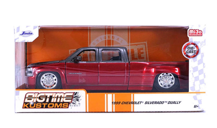 Jada 1:24 1999 Chevrolet Silverado Dually Stock Wheels – Two Tone M Red with Grey – Just Trucks