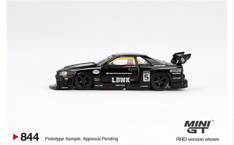 Mini GT 1:64 Nissan LB-ER34 Super Silhouette SKYLINE – Black
Preorder ETA April 2025