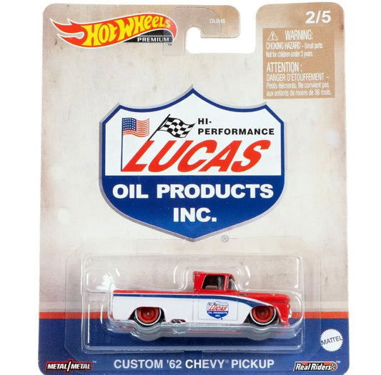 HOT WHEELS 2023 POP CULTURE VINTAGE OIL HI PERFORMANCE LUCAS OIL PRODUCTS INC. CUSTOM '62 CHEVY PICKUP