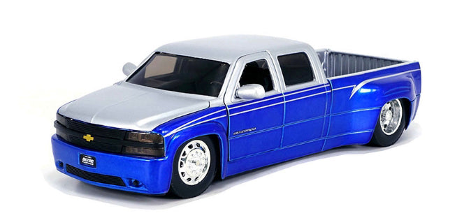 Jada 1:24 1999 Chevrolet Silverado Dually Stock Wheels – Two Tone Blue with Silver – Just Trucks pre-order August 2024