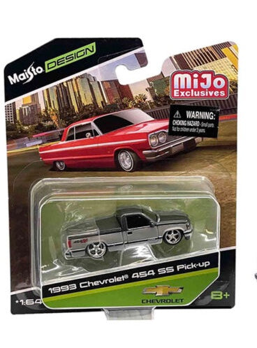 Maisto 1:64 1992 Chevrolet 454 SS Custom – Two Tone Silver Grey – Design Lowriders – MiJo Exclusives Limited Edition 3,600 Pieces