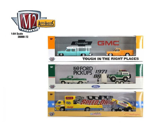 M2 Machines 1:64 Auto-Haulers Release 72 Assortment set of 3