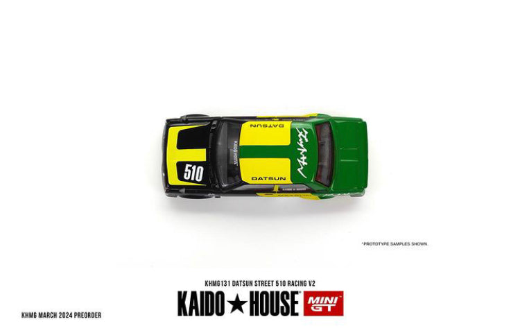 Kaido house Datsun street 510 racing v2 1:64 green yellow KHMG131