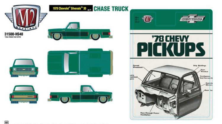 M2 Machines 1:64 1978 Chevrolet Silverado 30 – Green – Hobby Exclusive