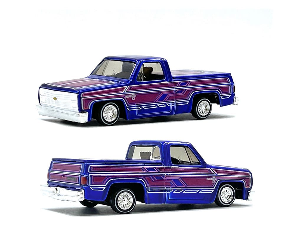 Maisto 1:64 1987 Chevrolet 1500 Lowriders – Metallic Blue – Design Lowriders – Limited Edition 3,600 Pieces