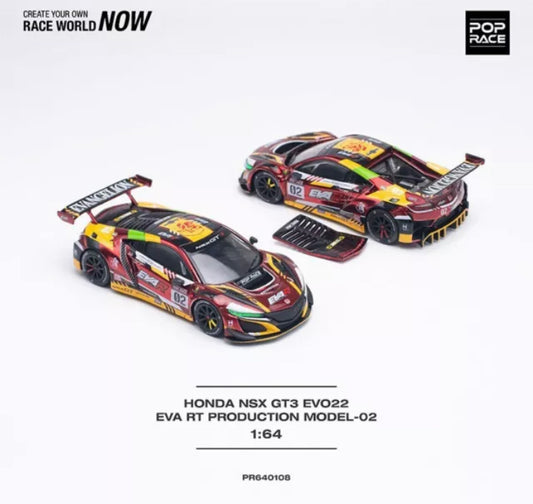 Pop Race 1:64 Honda NSX GT3 EVO22 EVA RT Production Model 02 - PR64-108