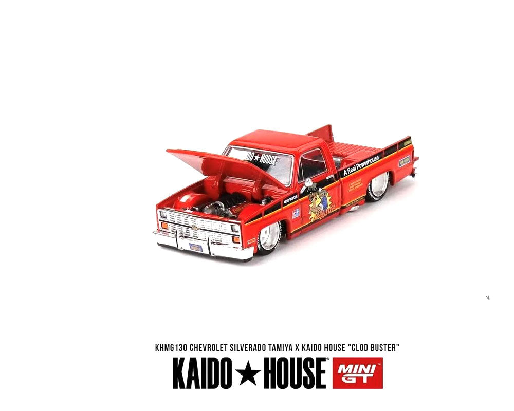 Kaido House x Mini GT 1:64 Chevrolet Silverado Tamiya x Kaido House ” CLOD BUSTER” – Orange pre-order ETA September