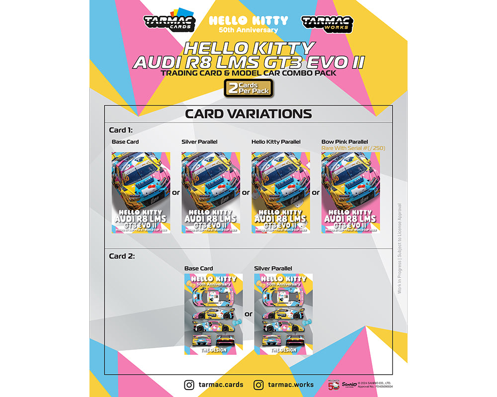 Tarmac Works 1:64 Audi R8 LMS GT3 Evo II Macau GT Cup – FIA GT World Cup 2023 – Race Version Uno Racing Adderly Fong Model Car + Trading Cards Combo Set- Hobby64