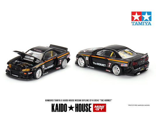 MINI GT x KAIDO HOUSE TAMIYA NISSAN GT-R R34 THE HORNET 1/64 BLACK KHMG093