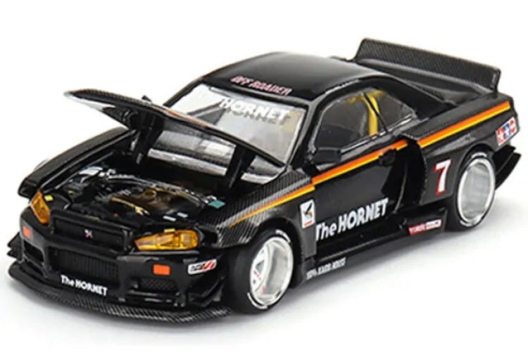 MINI GT x KAIDO HOUSE TAMIYA NISSAN GT-R R34 THE HORNET 1/64 BLACK KHMG093