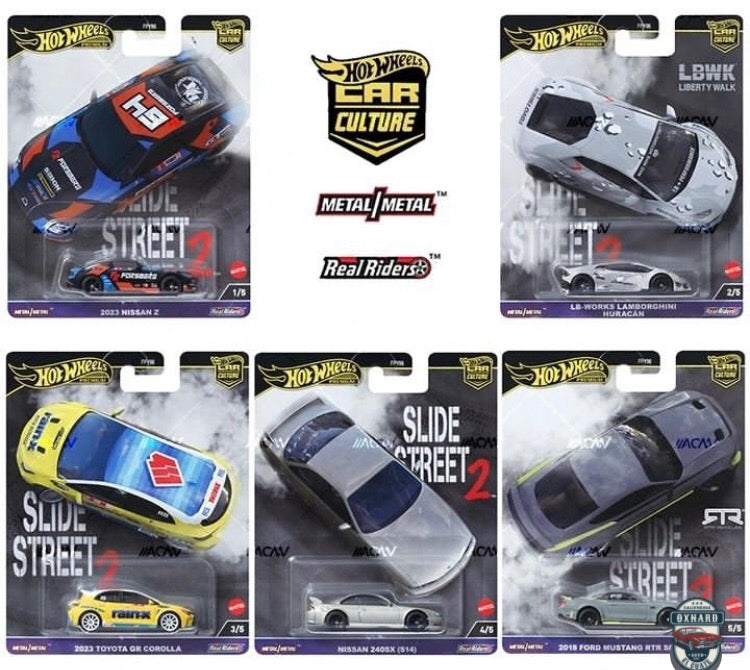 Hot Wheels 1:64 Car Culture 2024 H Slide Street Sealed set of 5