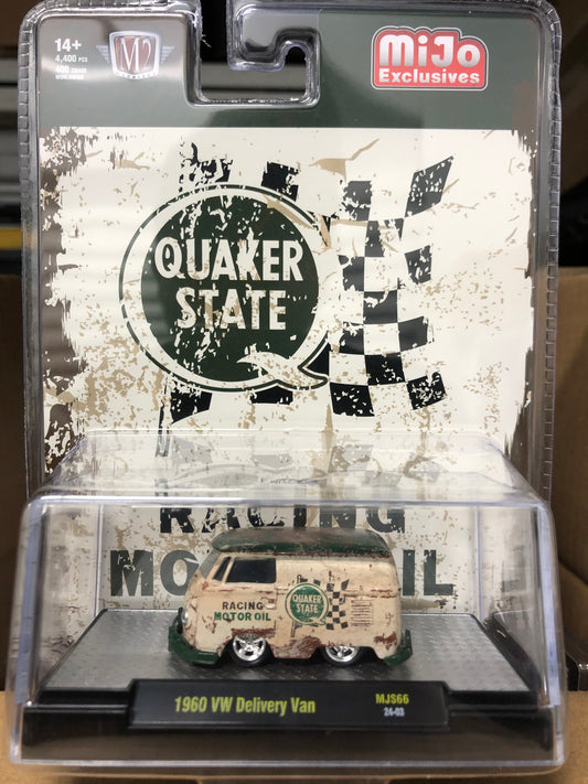 M2 1960 VOLKSWAGEN DELIVERY VAN QUAKER STATE 1/64 WEATHERED WHITE 31500-MJS66