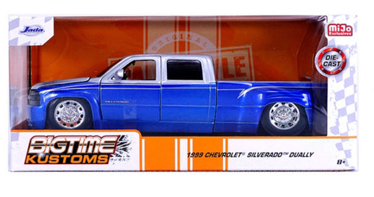 Jada 1:24 1999 Chevrolet Silverado Dually Stock Wheels – Two Tone Blue with Silver – Just Trucks pre-order August 2024