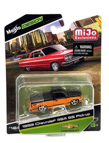 Maisto 1:64 1992 Chevrolet 454 SS Custom – Two Tone Orange Black – Design Lowriders – MiJo Exclusives Limited Edition 3,600 Pieces