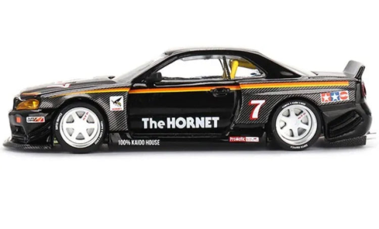 MINI GT x KAIDO HOUSE TAMIYA NISSAN GT-R R34 THE HORNET 1/64 BLACK KHMG093