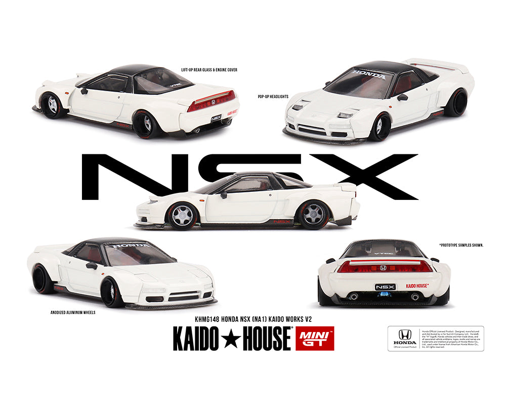 Kaido House x Mini GT 1:64 Honda NSX (NA1) Kaido WORKS V2 – White