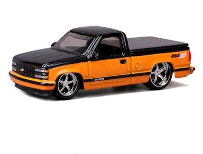 Maisto 1:64 1992 Chevrolet 454 SS Custom – Two Tone Orange Black – Design Lowriders – MiJo Exclusives Limited Edition 3,600 Pieces