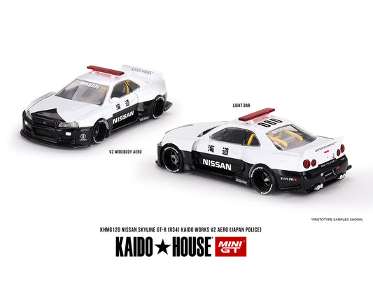 Kaido House x Mini GT 1:64 Nissan Skyline GT-R R34 Kaido Works (V2 Aero