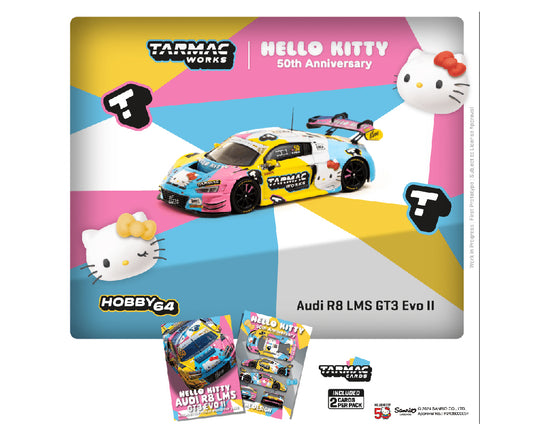 Tarmac Works 1:64 Audi R8 LMS GT3 Evo II Macau GT Cup – FIA GT World Cup 2023 – Race Version Uno Racing Adderly Fong Model Car + Trading Cards Combo Set- Hobby64