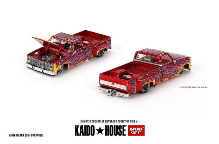 Kaido house Chevrolet Silverado dually on fire V1 KHMG127