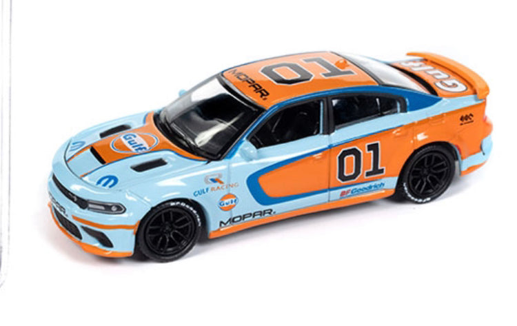 Preorder) Auto World 1:64 2021 Dodge Charger SRT Hellcat Custom GULF Livery Limited 4,800 pieces