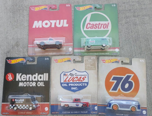 Set of 5 vintage oil car culture Hotwheels