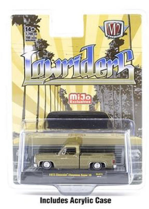 M2 Machines 1:64 1973 Chevrolet Cheyenne Super 10 Pickup Truck Lowriders Limited Edition – Gold