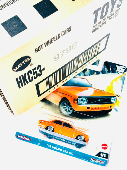 HOT WHEELS 2023 CAR CULTURE CANYON WARRIORS '73 VOLVO 142 GL SOLID PACK (10 Cars)